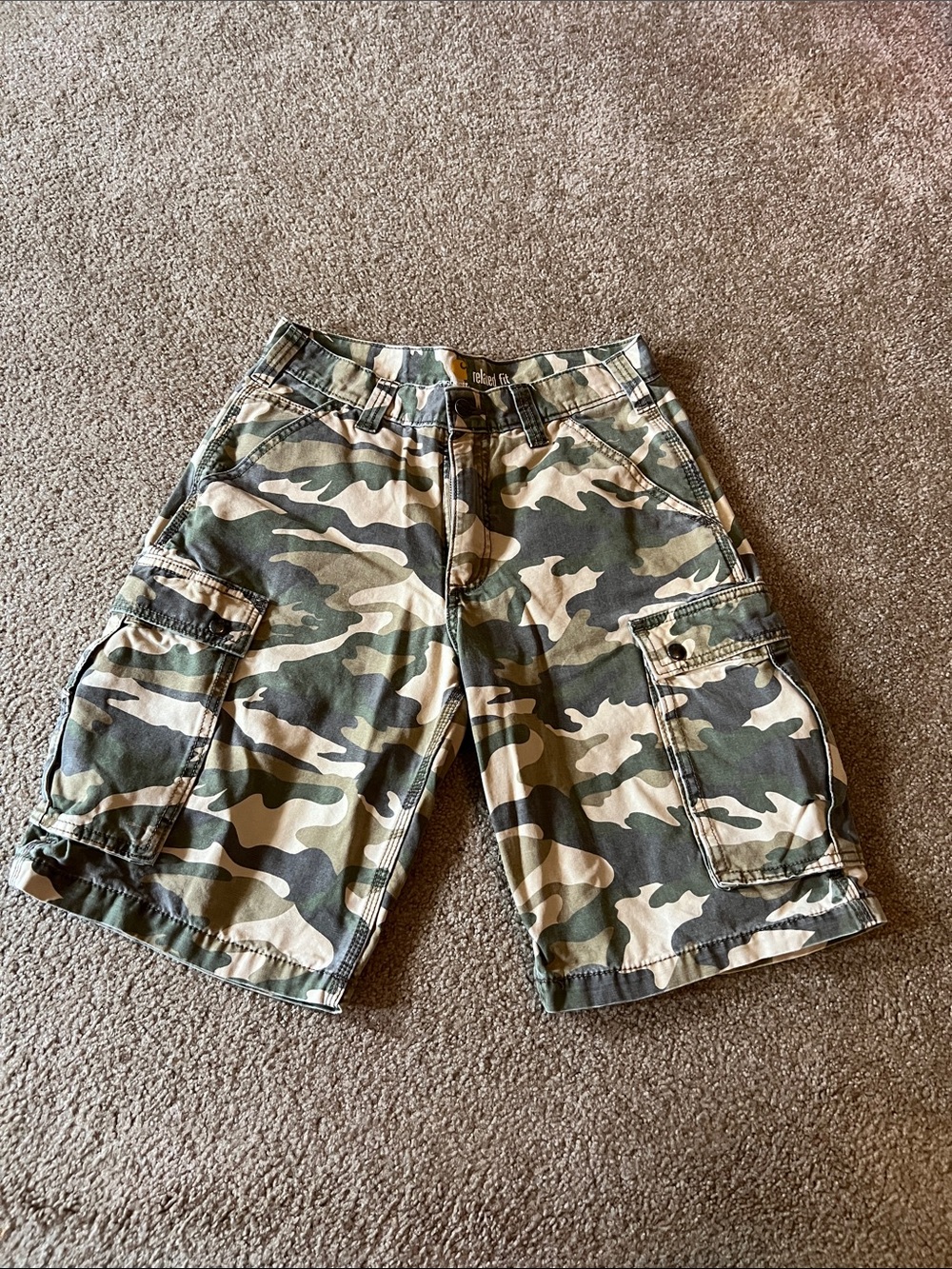 Carhartt Men's Camo Cargo Shorts - Green & Tan